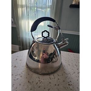 PRINCESS HOUSE HERITAGE STAINLESS STEEL 2.5 Qt Whistling Kettle 6892